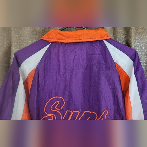 Vintage 90s Phoenix Suns Warm-up Windbreaket Top NBA Sweatsuit Jacket Zip Up XL - Picture 9 of 14